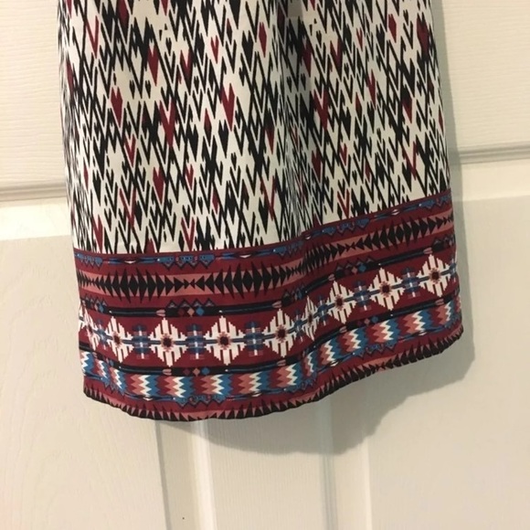 Maroon Aztec Print Dress - Picture 2 of 6